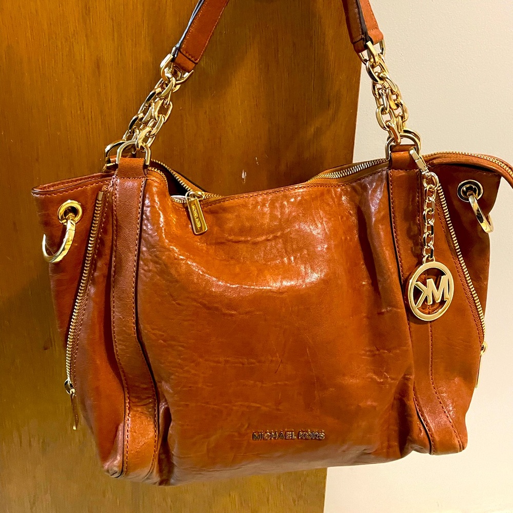Brown Michael Kors leather bag